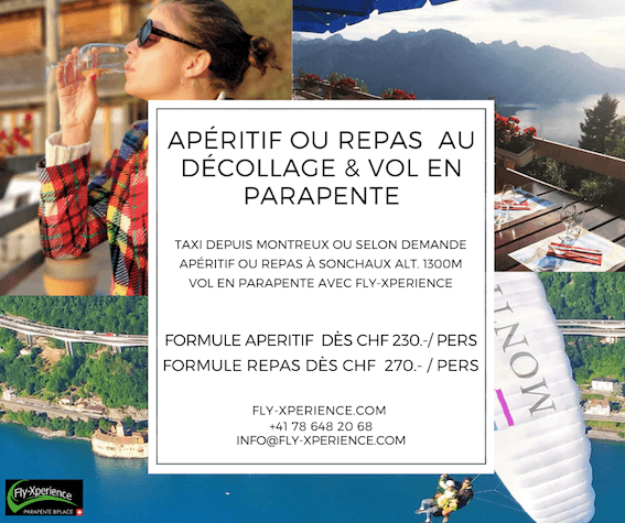Aperitif or meal & Paragliding