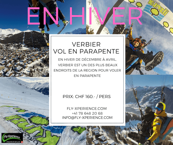En hiver à Verbier – Parapente