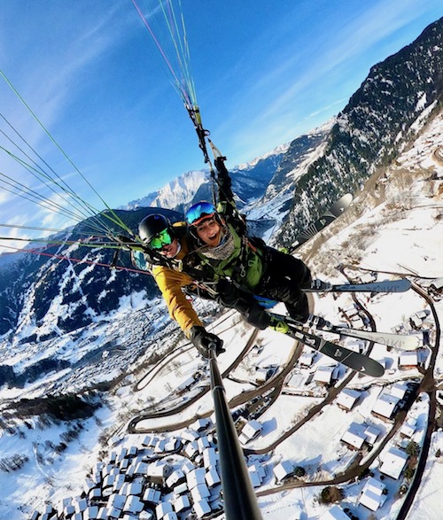 Paragliding Verbier in winter